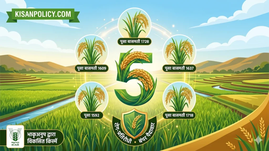 धान की 5 उन्नत किस्में